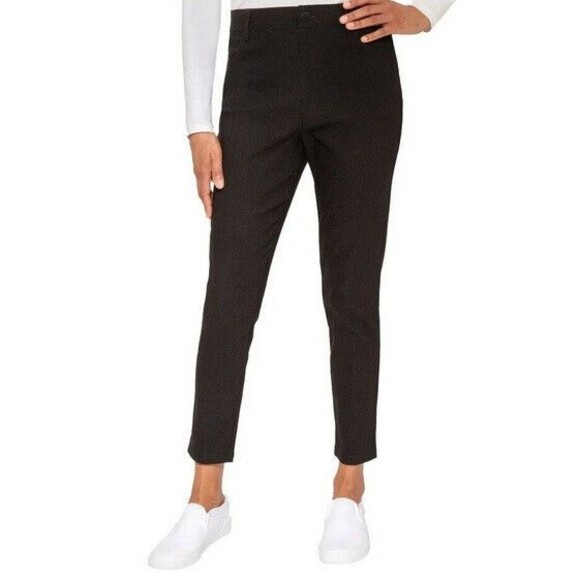 NWT Mario Serrani Ladies' Textured Pull-On Pants Black Size Medium - Picture 1 of 2